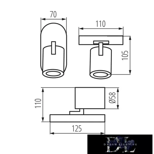 Lampa KANLUX LAURIN EL-1O W GU10