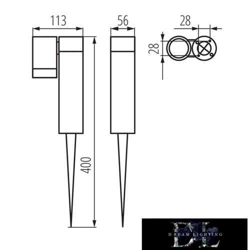 Lampă cu țepi KANLUX USTI SP 1X7 GR