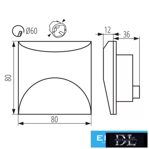 KANLUX EXIN LED L B-NW corp de iluminat pentru scări