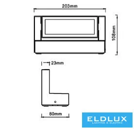 Lampă de perete pentru exterior UNIVERSO 21w 1800lm CCT cu întrerupător 203x108x80mm IP65 alb 5 ani