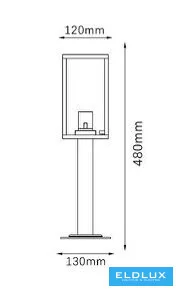 Lampă de exterior UNIVERSO E27 Max.60w D130x480mm IP44 negru 5 ani