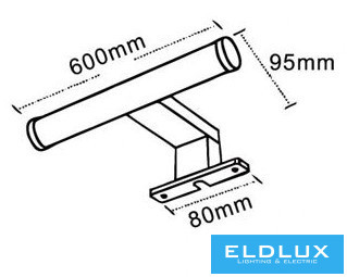 Lampa UNIVERSO pentru montare pe mobilier 9 W 1000 lm 4000 K IP44 600 x 95 x 40 mm crom