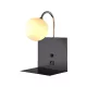LAMPĂ DE PERETE BETTY 1XG9 CU USB NEGRU