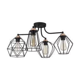 POLLY CHANDELIER 4XE27 NEGRU