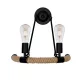 LAMPĂ DE PERETE ROPE 2XE27 NEGRU