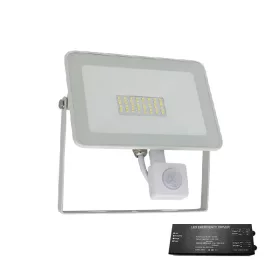   VEGA SLIM SMD LED REFLECTOR 50W CU SENSOR ALB + KIT DE URGENȚĂ