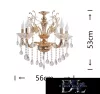 Candelabru UNIVERSO cu 5 brațe 5xE14 Max.40W D65x58cm auriu
