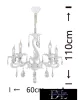 Candelabru UNIVERSO 5 brațe 5xE14 Max.40W D60x110cm alb
