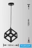 Lampa suspendată UNIVERSO 1xE27 Max.60w IP20 Negru D160x1230mm