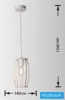 Lampa suspendată UNIVERSO 1xE27 max. 60 W IP20 alb D140x1340 mm