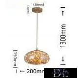Lampa suspendată UNIVERSO 10w 900lm 3000k 360° IP20 ∅280x150x1300mm chihlimbar