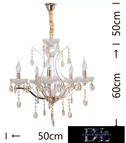 Candelabru UNIVERSO cu 5 brațe 5xE14 Max.40W D50x110cm auriu