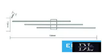 UNIVERSO Lampă de perete 23w 1840lm 4000k IP20 Negru 720x110x50mm