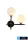 UNIVERSO Lampă de perete 2xG9 Negru 5 ani