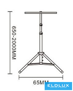 UNIVERSO Trepied pentru 2 reflectoare 650-2000mm înălțime negru