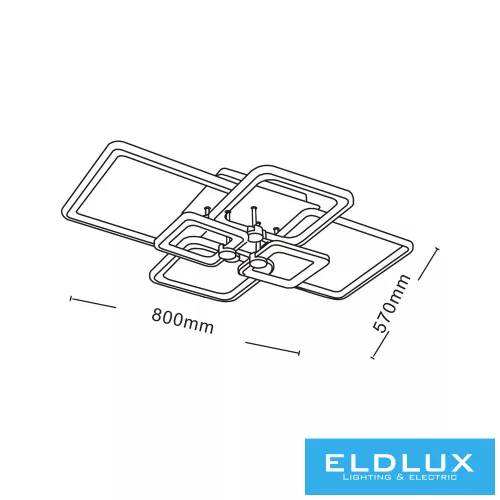 Lampă de tavan UNIVERSO 70 W 5600 lm CCT.kap IP20 800 × 570 × 140 mm albă