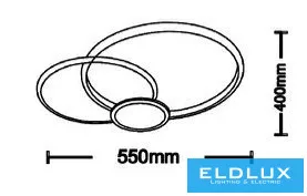 UNIVERSO Lampă de tavan 37w 2960lm CCT 550x430mm alb