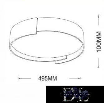 UNIVERSO Lampă de tavan 46w 3680lm 6500k 495x100mm gri/auriu