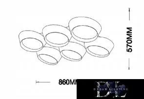 Lampă de tavan UNIVERSO 120w 9600lm 3000k 860x570x130mm alb/auriu