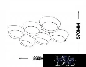 Lampă de tavan UNIVERSO 120 W 9600 lm 6500 K 860 x 570 x 130 mm alb/auriu