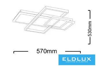 Lampă de tavan UNIVERSO 46W 3680lm CCT capacitate 570x530mm IP20 alb/negru