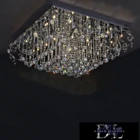   ELDLUX Lampă de tavan din sticlă cristal cromată LED 25×5W 4000k IP20 850x850x340mm