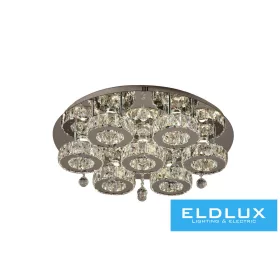   ELDLUX Lampă de tavan din sticlă cristal 63w 5040lm CCT.T IP20 D700x215mm Crom