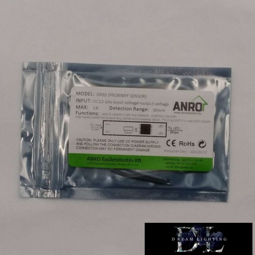 ELDLUX Controler LED montat pe șină cu comutator cu senzor de proximitate și dimmer (CC: 12/24 V 5 A)