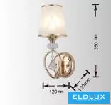 UNIVERSO Lampă de perete cu 1 braț 1xE27 Max.60W D120x350mm IP20 Auriu