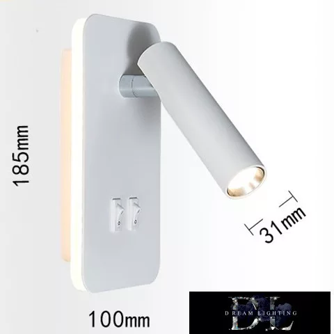 UNIVERSO Lampă de perete LED 6w 240lm + 150lm 6500k IP22 cu întrerupător alb