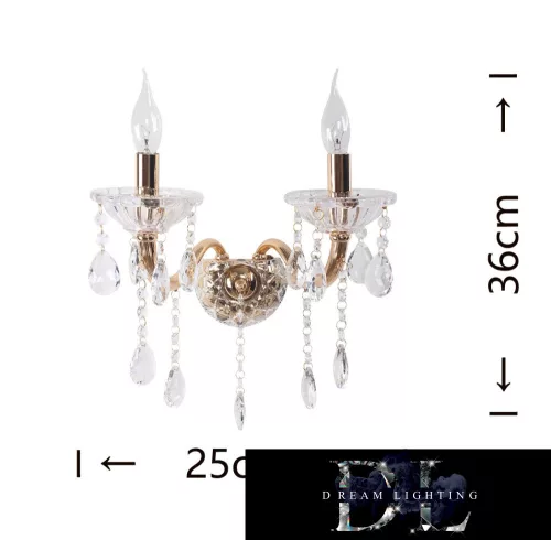 UNIVERSO Lampă de perete 2 brațe 2xE14 Max.40W D29x36cm auriu