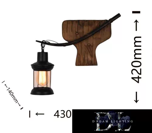 UNIVERSO Lampă de perete 1xE27 IP20 430x140x420mm negru