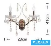 UNIVERSO Aplică de perete cu 2 brațe 2xE14 Max.40W D230x410mm IP20 Auriu