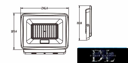 Spot LED UNIVERSO 100W 9000lm 3000k IP65 negru 212x246x36mm