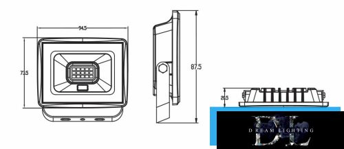 Spot LED UNIVERSO 10 W 900 lm 6500 K IP65 negru 87 x 94 x 20 mm