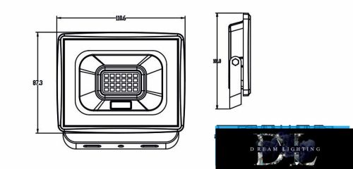 Spot LED UNIVERSO 20 W 1800 lm 6500 K IP65 negru 101 x 110 x 22 mm