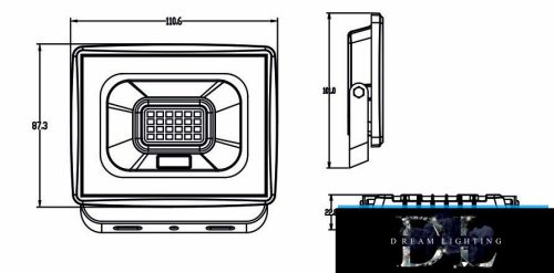 Spot LED UNIVERSO 20 W 1800 lm 4000 K IP65 negru 101 x 110 x 22 mm
