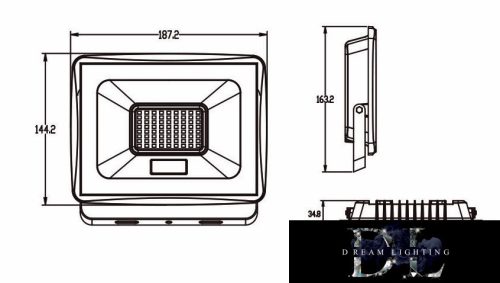 Spot LED UNIVERSO 50 W 4500 lm 3000 K IP65 gri 135 x 147 x 29 mm