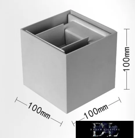 Aplică de perete UNIVERSO LED 12w 1000lm 6500k IP55 100×100×100mm gri