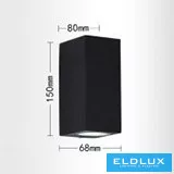 Aplică de perete UNIVERSO 2×GU10 IP65 68×80×150mm negru