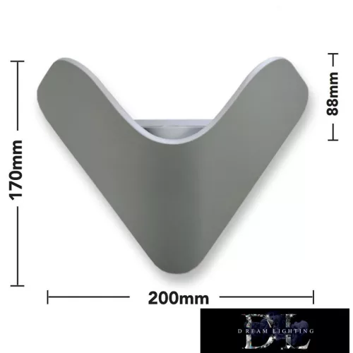 Aplică de perete UNIVERSO LED 12w 1000lm 4000k IP65 200×170×88mm gri