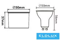 Spot LED UNIVERSO poate înlocui GU10 7w 540lm 6500k RA90 27° IP20 negru D50x56mm