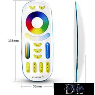 MIBOXER RF 2.4G RGB+CCT LED Strip Telecomandă 4 zone Alb