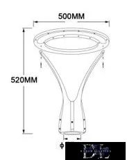 UNIVERSO Cap de lampă de grădină pentru exterior 100w 9300lm 4000k IP65 negru D500x520mm