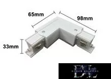 UNIVERSO Element de extensie în formă de L pentru șină trifazată, alb, 98x98x33mm