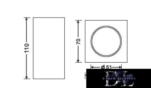 UNIVERSO Lampă de tavan din ipsos 1xGU10 70x70x110mm IP20 alb 