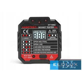 Tester pentru prize cu corp din spumă și afișaj digital