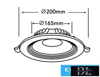 LAMPĂ ÎNCASTATĂ LED UNIVERSO 18w 1700lm 4000K 120° IP20 Alb D165mm Decupaj: D200mm 3 ani