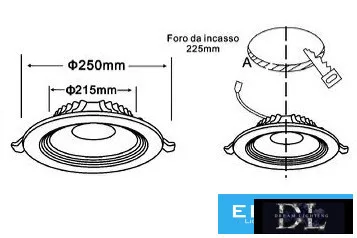 Lampă LED încastrată UNIVERSO 30 W 3000 lm CCT.kap 120° IP20 Alb D250 mm Decupaj: D225 mm