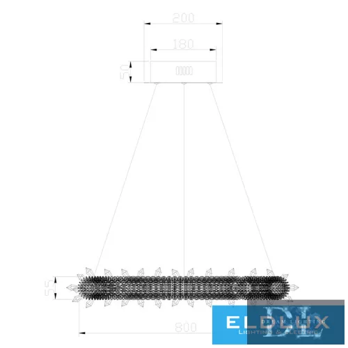 ELDLUX ELDAMARILL lampă suspendată din sticlă cristal D800 224W CCT